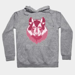 Geometric Pink Wolf Hoodie